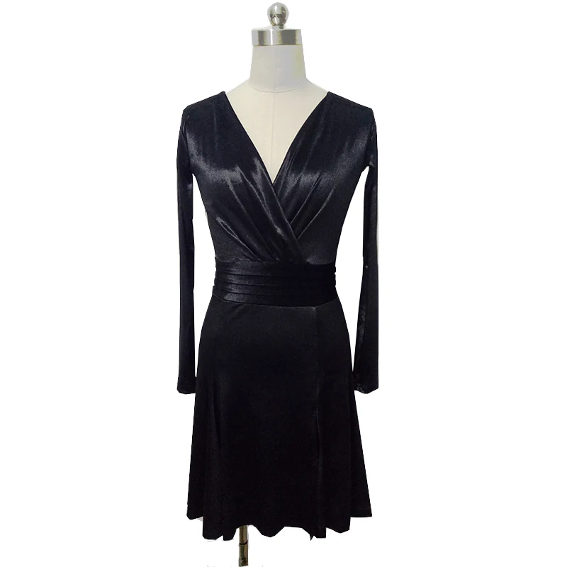 Black Latin Dance Dress Women Costumes Ballroom Flamengo Tango Modern Practice Salsa Competitive Stage Costume BL1352 | Тематическая