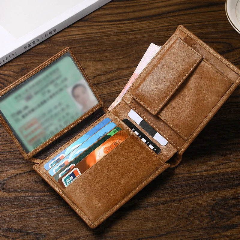 New Men's Genuine Leather Cowhide RFID Wallet Credit Card Holder Pocket Purse 