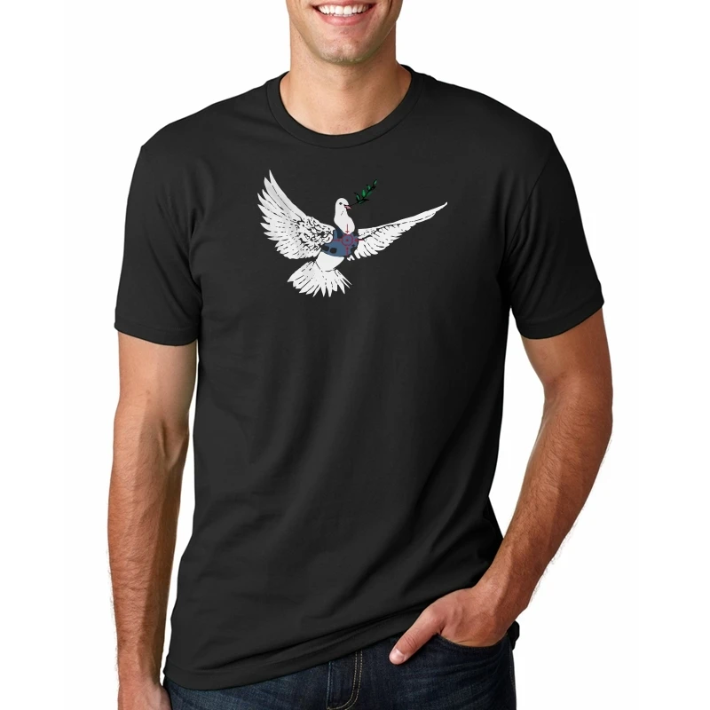 

Banksy Armoured Dove Mens T Shirt - Graffiti Urban Art Style Cool Casual pride t shirt men Unisex New Fashion tshirt funny