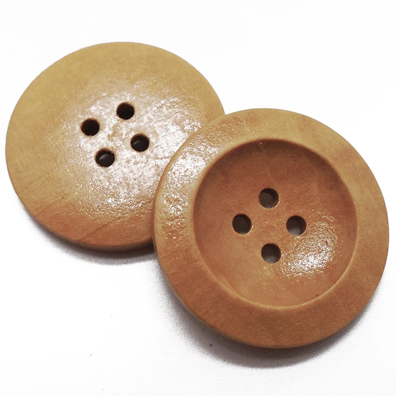 

ZIEENE 10PCs 20PCs Sepia 28mm Big Round Bevelling Wooden Buttons 4 Holes Sewing DIY Crafts Scrapbooking For Women Coat Handmade