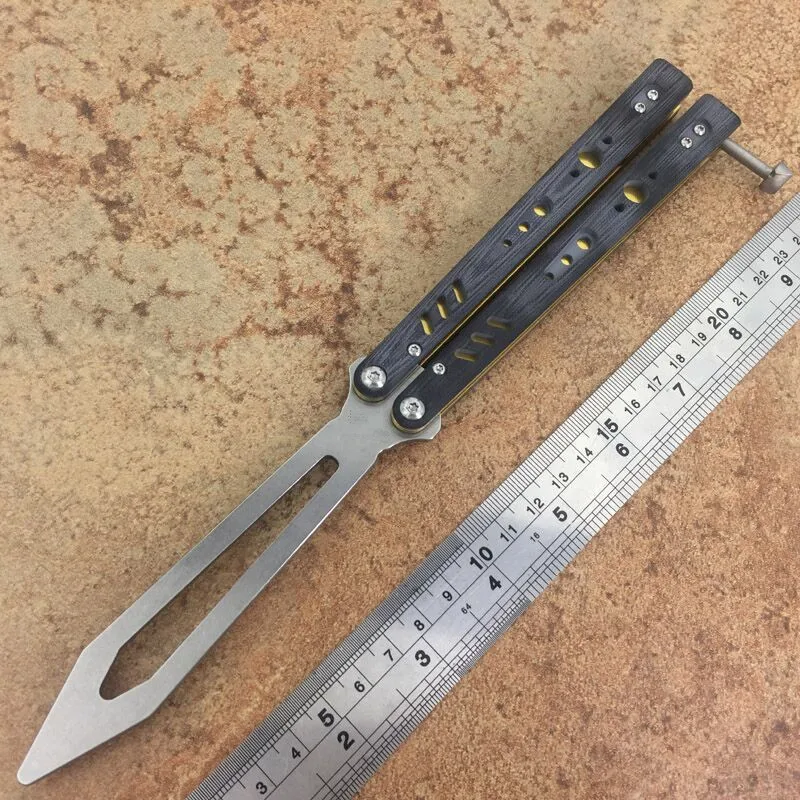 

Black Replicant Butterfly Trainer Knife D2 Blade G10 Handle Free-swinging EDC Knife Outdoor Camping Hunting Folding Pocket Knife