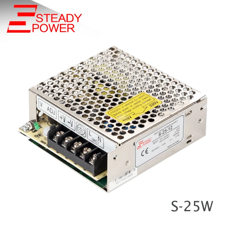 

25w constant voltage industrial led driver/transformer/smps 12 volt 2 amp ac dc switching power supply S-25-12