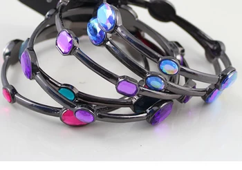 

2013 New Arrival Fashion Multicolour Sparkling Rhinestone Black Bangles B443