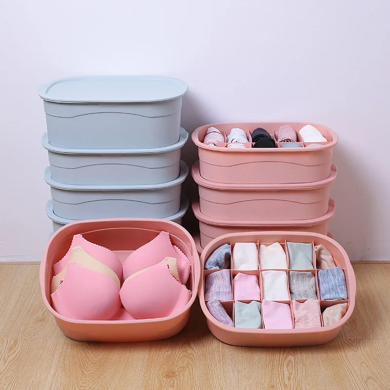 

3pcs Stackable Underwear Bra Socks Storage Boxes Wardrobe Closet Organizer Drawer Box for Ties Scarf Clothes Home Storage Tools