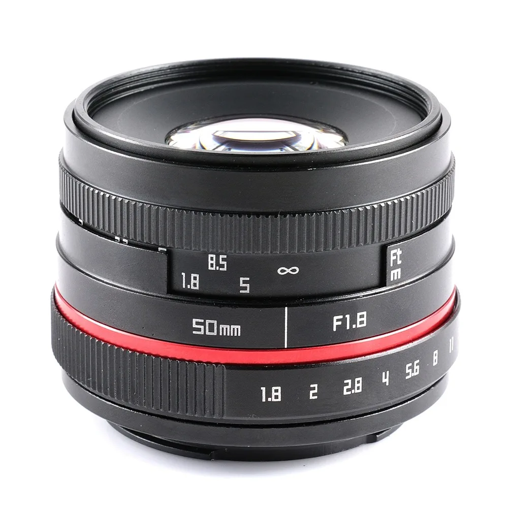 

New 50mm f/1.8 FX Mount APSC f1.8 camera Lens for Fujifilm FX XT10 XT2 XT1 XA3 XA2 Red