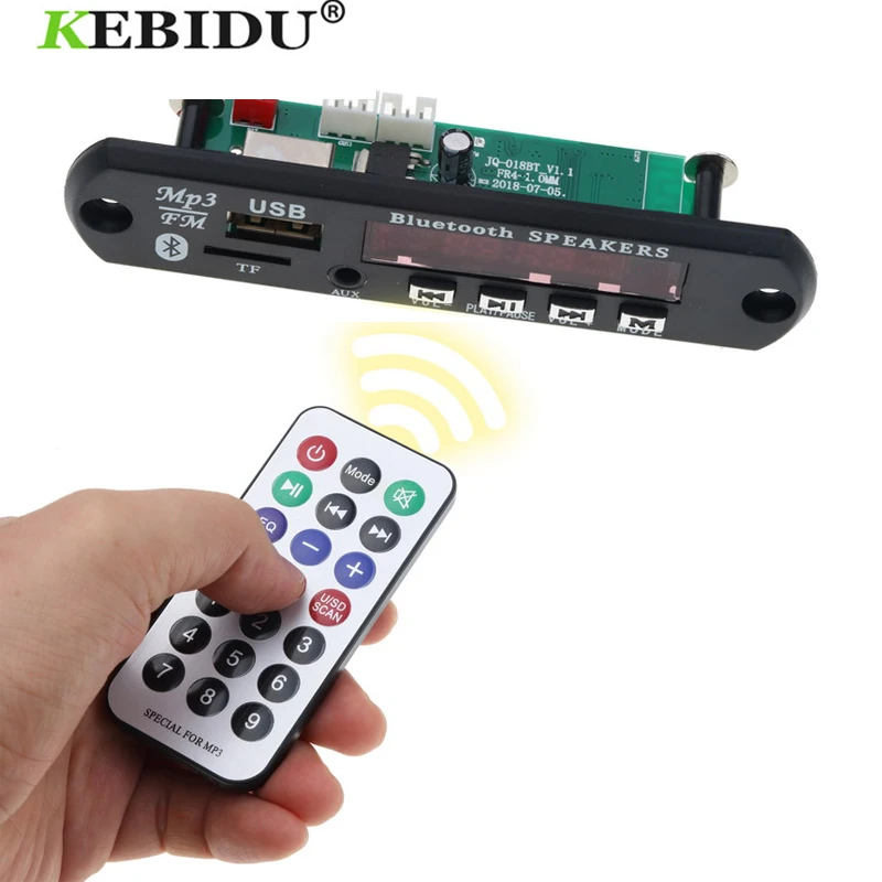 Автомобильный USB Bluetooth USB/TF/FM/AUX MP3 плеер Kebidu декодер плата модуль 87 5 107 МГц с пультом