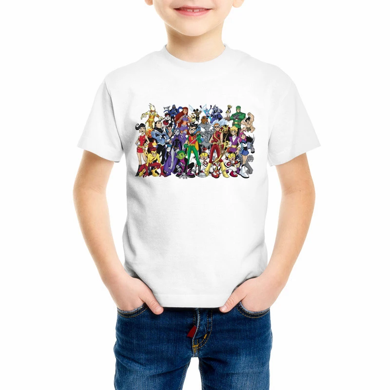 

Summer Top Quality Kids Toddler Top Teen Titans Robin Little Boys Girls T Shirts Anime Cartoon Print Children's T Shirt Z28-2
