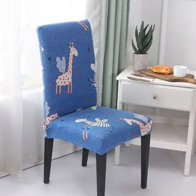 Съемный современный чехол для стула, эластичный Чехол для стула из спандекса, свадебные банкетные чехлы для стульев, Европейский пасторальный принт - Цвет: as picture