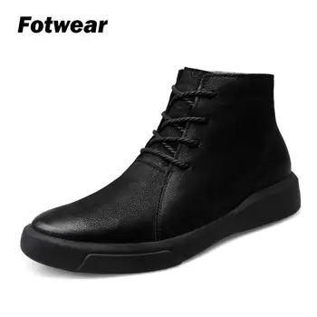 

Fotwear Men's Genuine Leather Boots Premium lace-up shoes A good-looking formal boots Lace-up design Ankle boot shape Slim welt