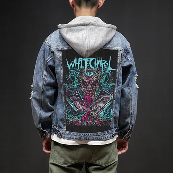 

Bloodhoof Store Whitechapel Rock And Roll Death Heavy Hardcore Punk Style Patch Designs Denim Jeans mens Jackets And Coats
