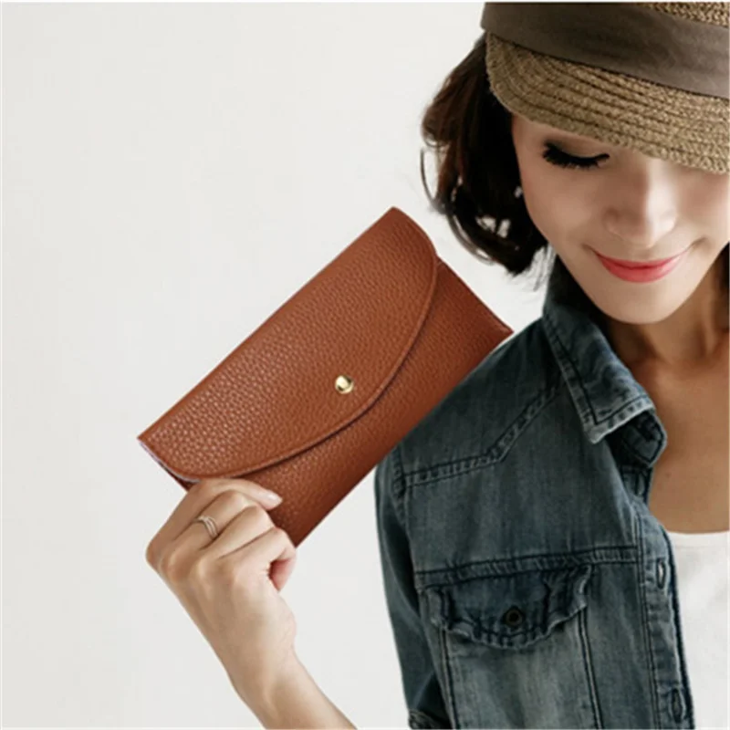 

17 Color PU Women Wallet Long Wallet Card Wallet Purse Women Hasp flap open Long Standard Wallets Interior Slot Pocket
