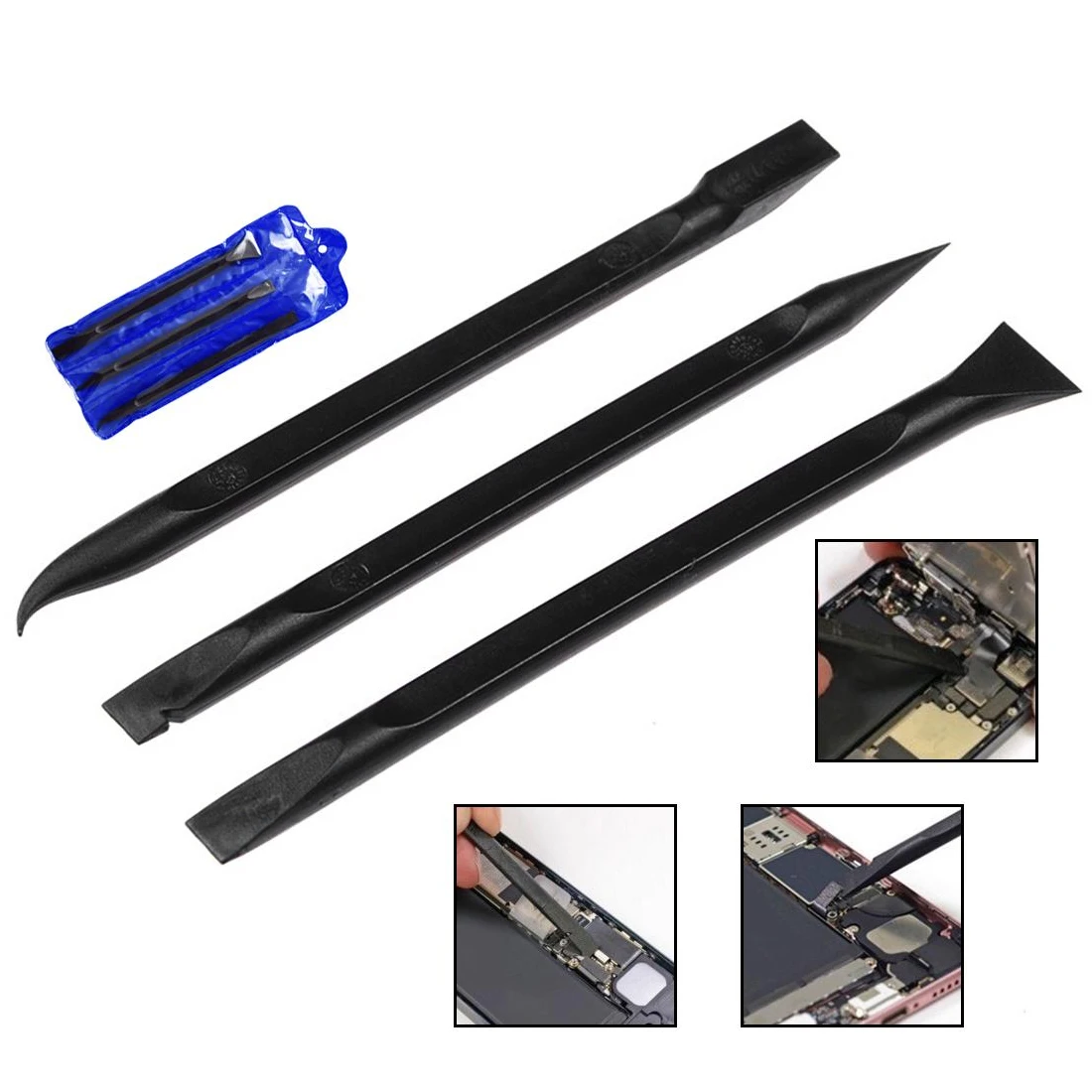 

Black 6 in 1Durable Anti-static Spudger ESD Safe Heavy Duty Plastic Spudger Mobile Phone Opening Repair Tool
