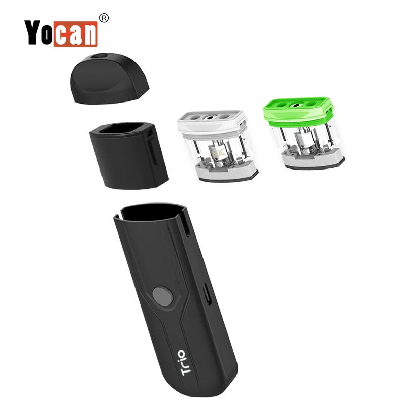 Yocan Trio 3в1 pod Kit 1,0 мл с аккумулятором 500 мАч электронная сигарета Trio vape ручка с для КБР сок воск испаритель