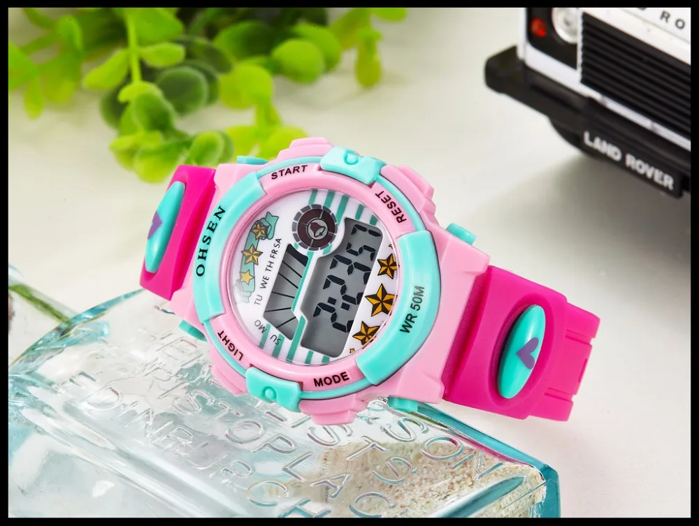 TOP 2017 OHSEN Brand Digital Quartz Watch Children Boy 50M Waterproof Watches Blue Silicone Strap LCD Backlight Alarm Clock (32)