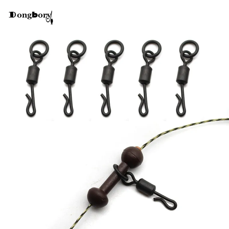 20pcs Quick Change Flexi Ring Swivels with Ring Hook Size 8 Carp