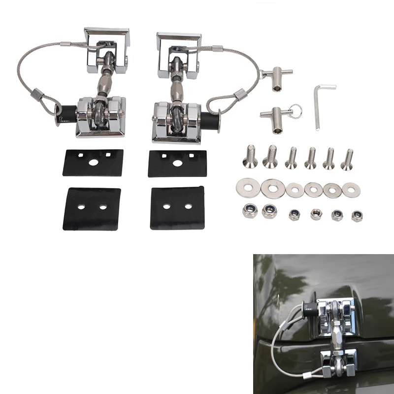 2 защелки для капота двигателя Jeep Wrangler JK Sahara Freedom Rubicon 2007 2017 # CEK074 S|lock latch|jeep wrangler hood