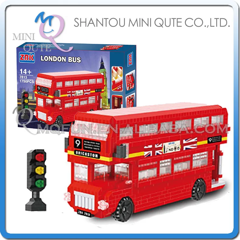 

Mini Qute ZRK london bus cute game gift models school kids block plastic building block boys educational gift toy