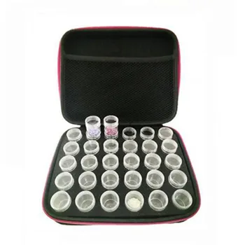 

30 Bottles Diamond Painting Box Tool Container Storage Box Carry Case Holder Hand Bag Zipper Design Shockproof Durable XY1