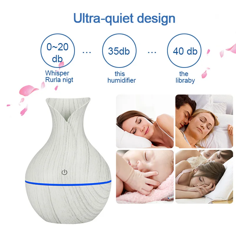 130ml USB aroma oil diffuser White Grain electric humidifier ultrasonic air humidifier aromatherapy