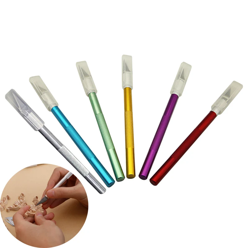 

Non-Slip Metal Scalpel Knife Tools Kit Cutter Engraving Craft Knives Wood Paper Cutting Supplies Repair Hand Tools + 5PCS Blades