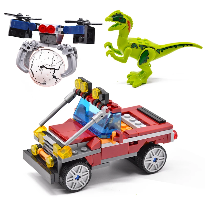 Дешево Мир Юрского периода, Брахиозавр Велоцираптор, 2 динозавра, парк, фигурки динозавров, динозавры, строительные блоки, кирпичи, сделай сам, игру...