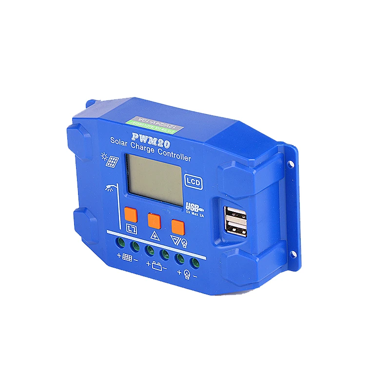 30A/20A/10A 12V 24V Auto Solar Charge Controller PWM Controllers LCD Dual USB 5V Output Solar Panel PV Regulator