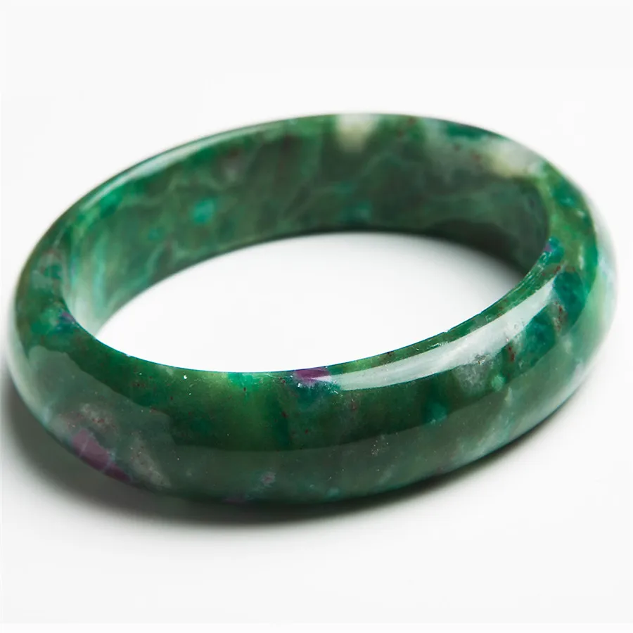 HL00092 Bangles Новое поступление красный зеленый натуральный Ru от Zoisite драгоценные камни Шарм круглые браслеты из натурального камня внутренний диаметр 55 мм - Окраска металла: HL00092 Bangles