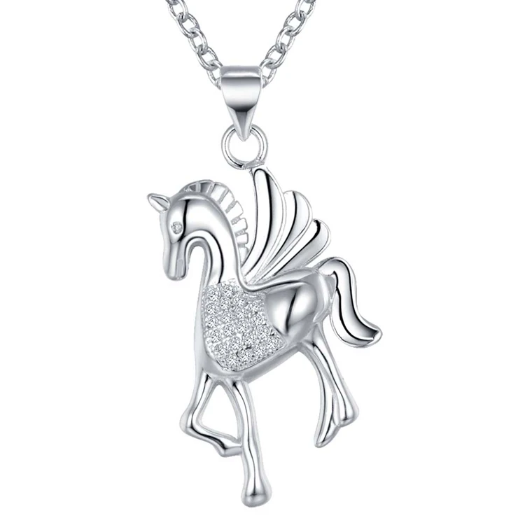 

classic horse High quality silver Fashion jewelry chains necklace pendant WN-765