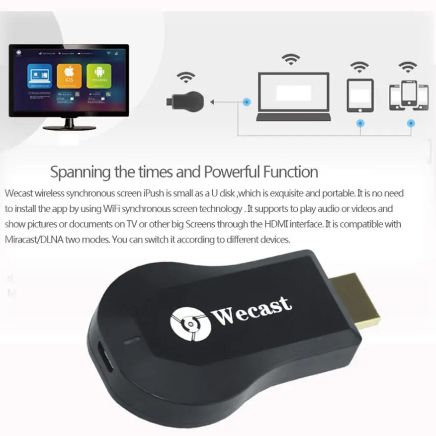 

Electronics Gadgets WiFi Display New 1080P Wecast C2 OTA Miracast DLNA WiFi Display Receiver Dongle Airplay HDMI Aug9