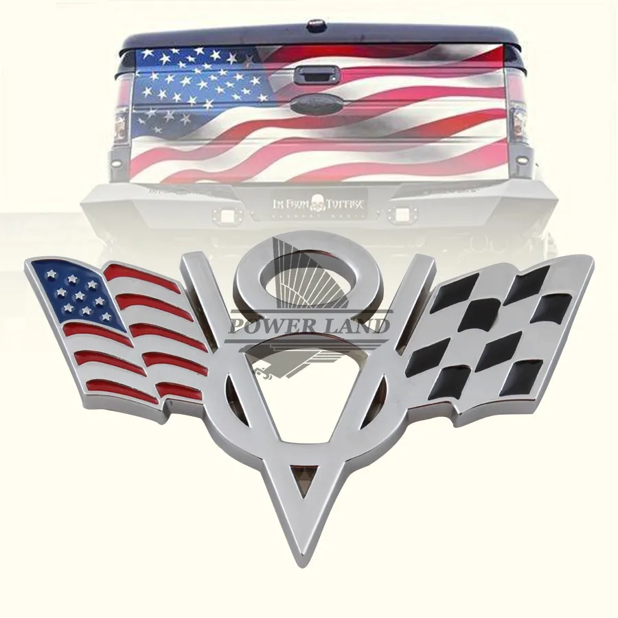 New Arrival Checkered V8 USA American Flag SVT Car Stickers Badge Emblem Fender Tailgate Fit for Ford Chevrolet Dodge Jeep etc | Автомобили
