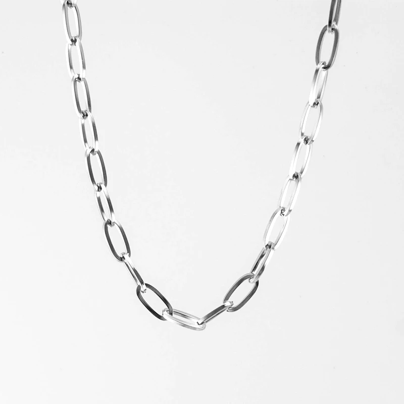 Мужской хип-поп овальный, в форме яйца цепочка серебристого цвета ожерелье 6 мм квадратная линия цепь из нержавеющей стали Мужская цепочка дропшиппинг ювелирные изделия