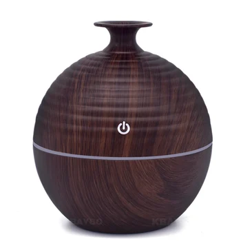 

USB Evaporative Humidifie 130ml Aroma Diffuser Essential Oil Diffuser Aromatherapy mist maker with 7 color LED Light Wood grain
