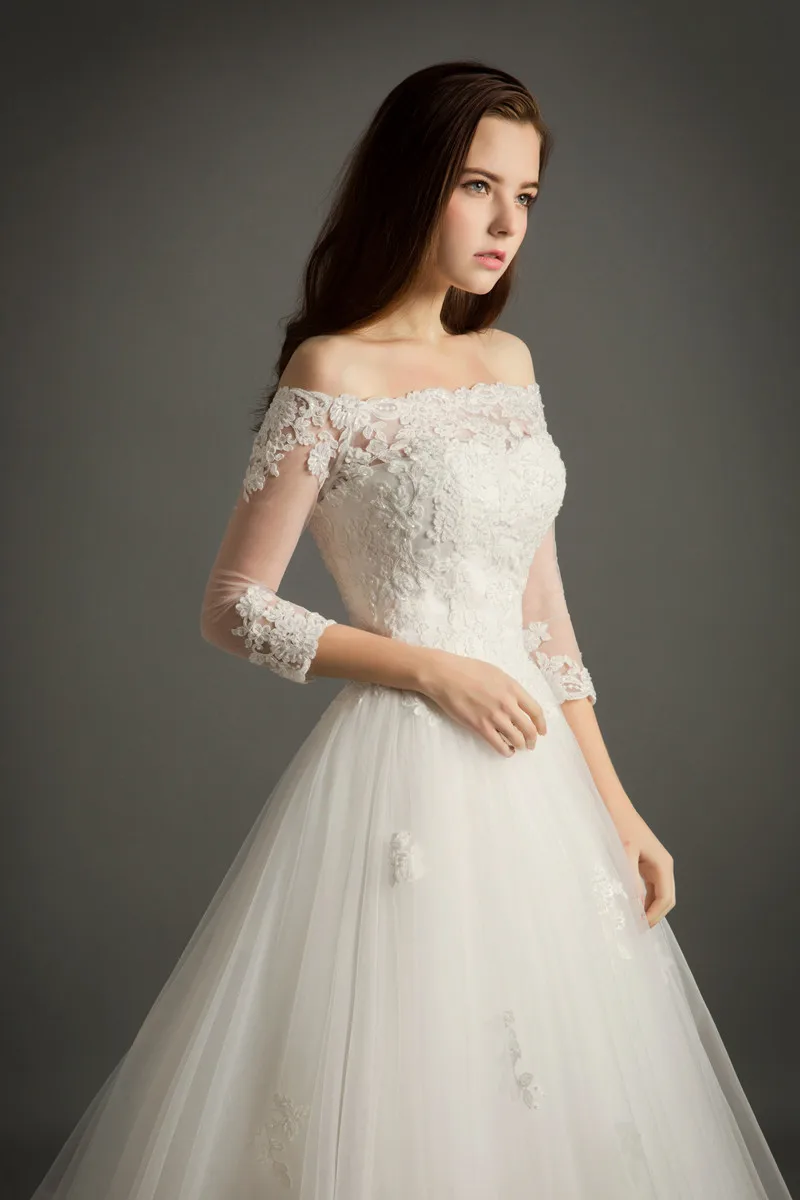 Vestidos de Novia A Line свадебное платье с вырезом лодочкой сексуальные свадебные платья