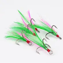 50 шт. черный ВЧ колючий Крючок Зеленый перо рыболовные крючки гольян рыболовная приманка бас-рыболовный крючок морской пресноводный снасти