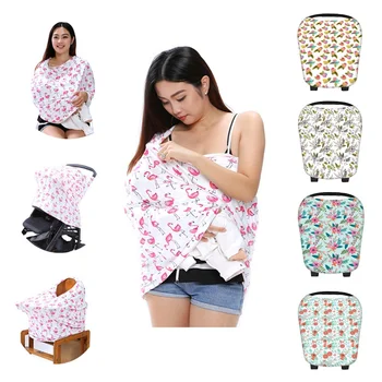 

Multifunctional 5 in 1 Baby Breastfeeding Cover Car Seat Cover Canopy Shopping Cart Cover Trendy Scarf Breathable Nursing Cover