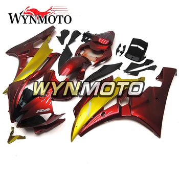 

Complete ABS Plastic Injection Flat Red Gold Covers New Motorcycle Fairings For Yamaha YZF R6 Year 06 07 2006 2007 Cowlings