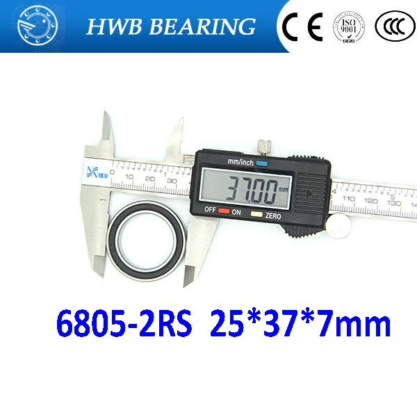 

Free shipping 6805-2RS 6805 61805 2RS 25*37*7mm SI3N4 hybrid ceramic deep groove ball bearing 6805RS 25x37x7mm FOR BICYCLE PART