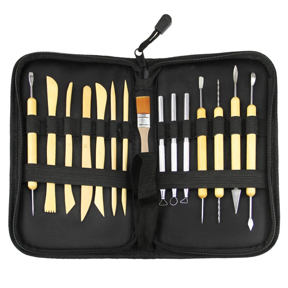 15pcs Pottery Tool Kit Sculpting Carving Modeling Ceramic Polymer