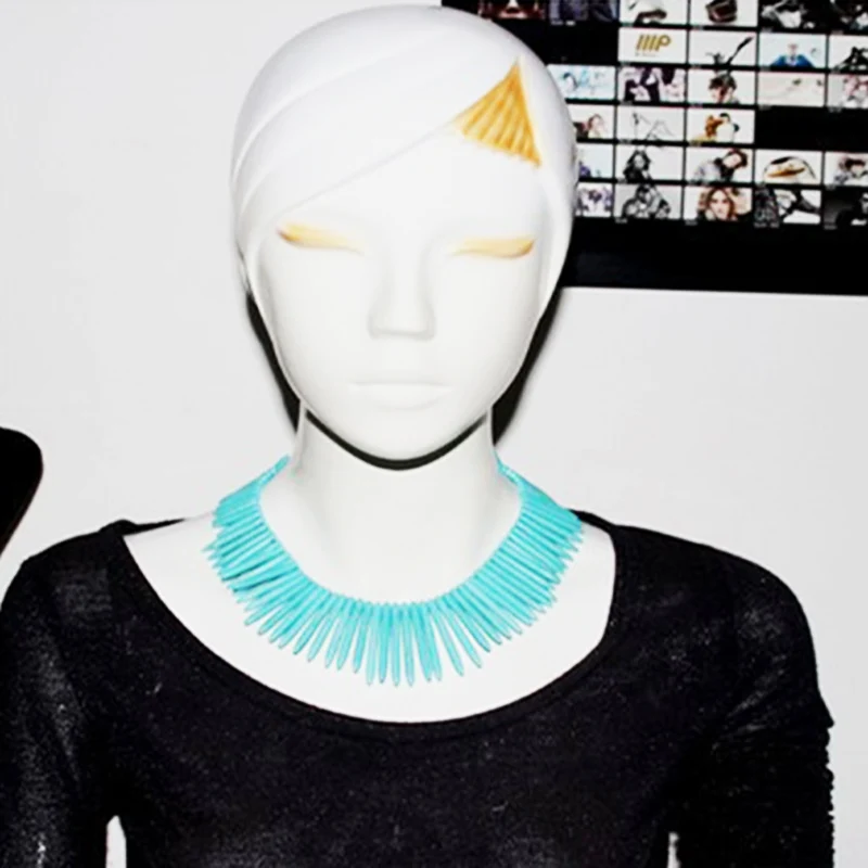 CAMDOE DANLEN модное женское ожерелье s Бирюзовый говлит в форме полосы драгоценный камень винтажное ожерелье 48 см длинное массивное Ожерелье Подвески