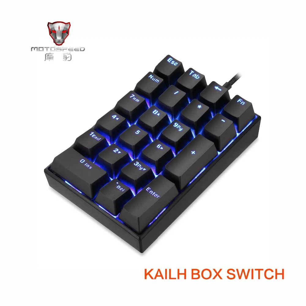 

MOTOSPEED K23 Mechanical Numeric Keypad Wired 21 Keys Mini Numpad LED Backlight Keyboard Laptop Numerical for Cashier Red Switch