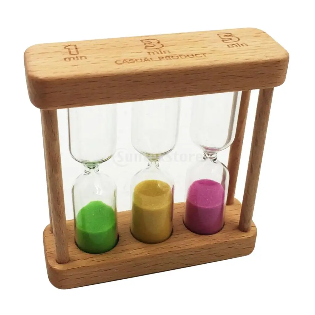  3 in 1 Sand Timer Time Hourglass Desk Office Decor Cooking Timing Dining 1 & 3 & 5 Minutes 