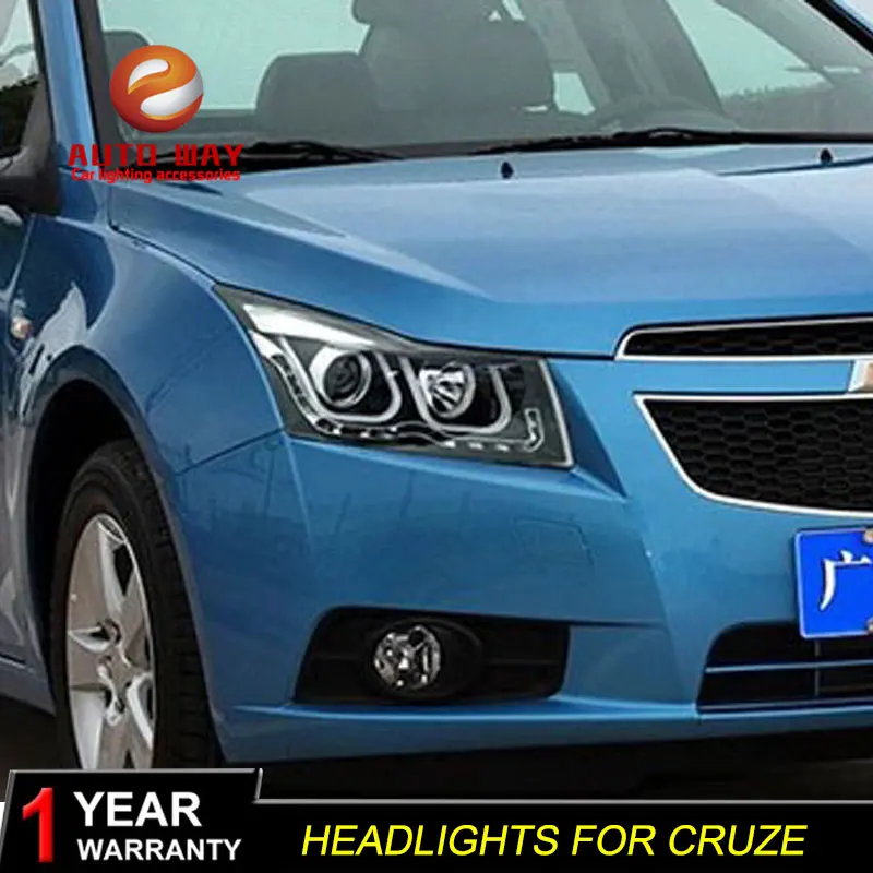 Автомобильный Стильный чехол на голову для Chevrolet Cruze 2009-2013 фары светодиодный фары DRL Объектив Двойной Луч Биксеноновые HID аксессуары