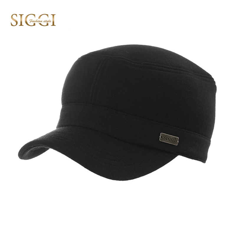 SIGGI Spring Men Military Hats Fitted Army Cap Casual Elastic Sweatband