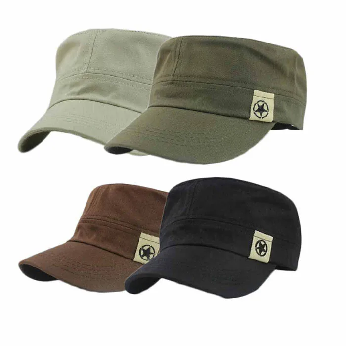 

2019 Flat Roof Military Hat Cadet Patrol Bush Hat Useful Outdoor Sports Entertainment Baseball Field Cap Free Shipping 3.11
