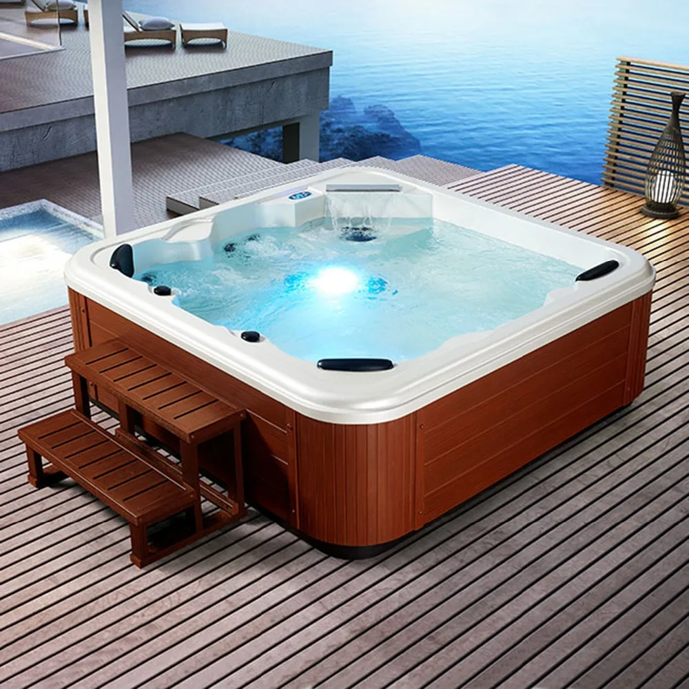 

Leisure Area Luxurious Sunscreen and anti cracking Integrated molding Acrylic massage pool spa bathtub made in china