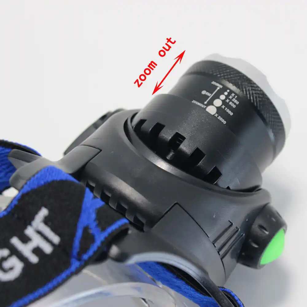 8000lm LED T6 Zoomable Phare Randonnée Torch HeadLight 18650 Br