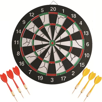 

15 inch Darts Boards with 6 pcs needle darts Plate Double-sided Flocking Dart Board Professional Suit Special Darts Disc train A