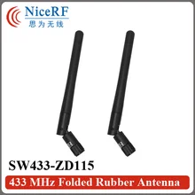 10 шт./лот nicerf 2.15 dBi 433 мГц сложенном Резина Телевизионные антенны sw433-zd115 для