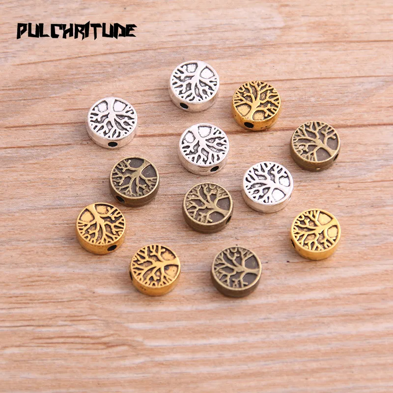 

PULCHRITUDE 20pcs 9*9mm Three Color Round Tree Bead Spacer Bead Charms For Diy Beaded Bracelets Jewelry Handmade Making