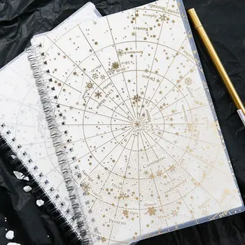 

The New Starry Sky Hot Stamping Silver Laser Coil Notebook Calendar Year Day Planner Passion Goal Organizer Creative Stationery